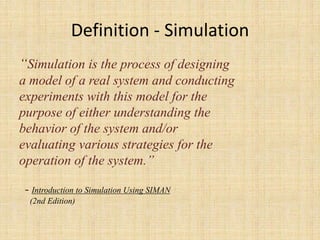 Introduction to simulation modeling