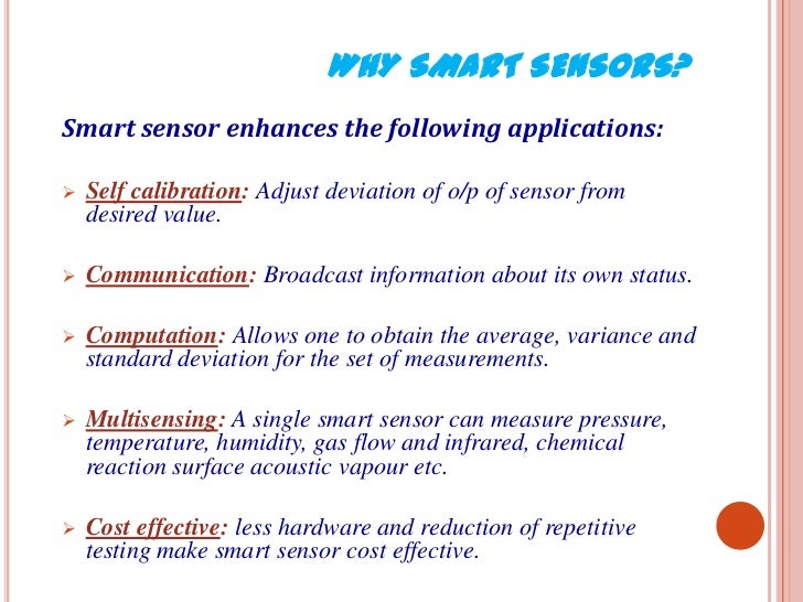 Introduction to smart sensors & its’ application