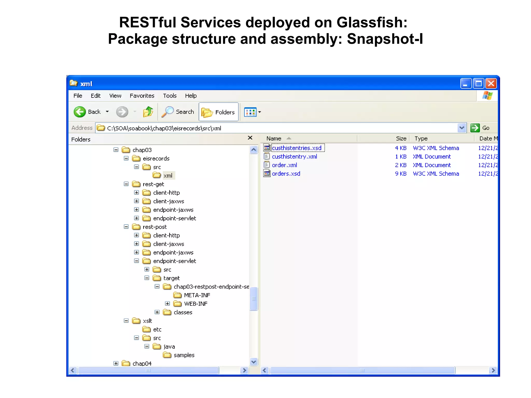 RESTful Services deployed on Glassfish: Package structure and assembly: Snapshot-I 
