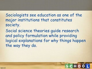 Introduction to social dimensions of education | PPTX
