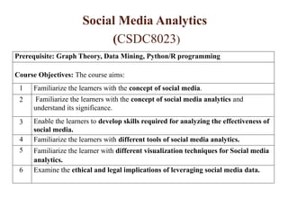 Introduction to Social Media Analytics [CSDC8023] And SMA LAB[CSDL8023 ...