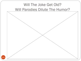 Will The Joke Get Old?
      Will Parodies Dilute The Humor?




226
 