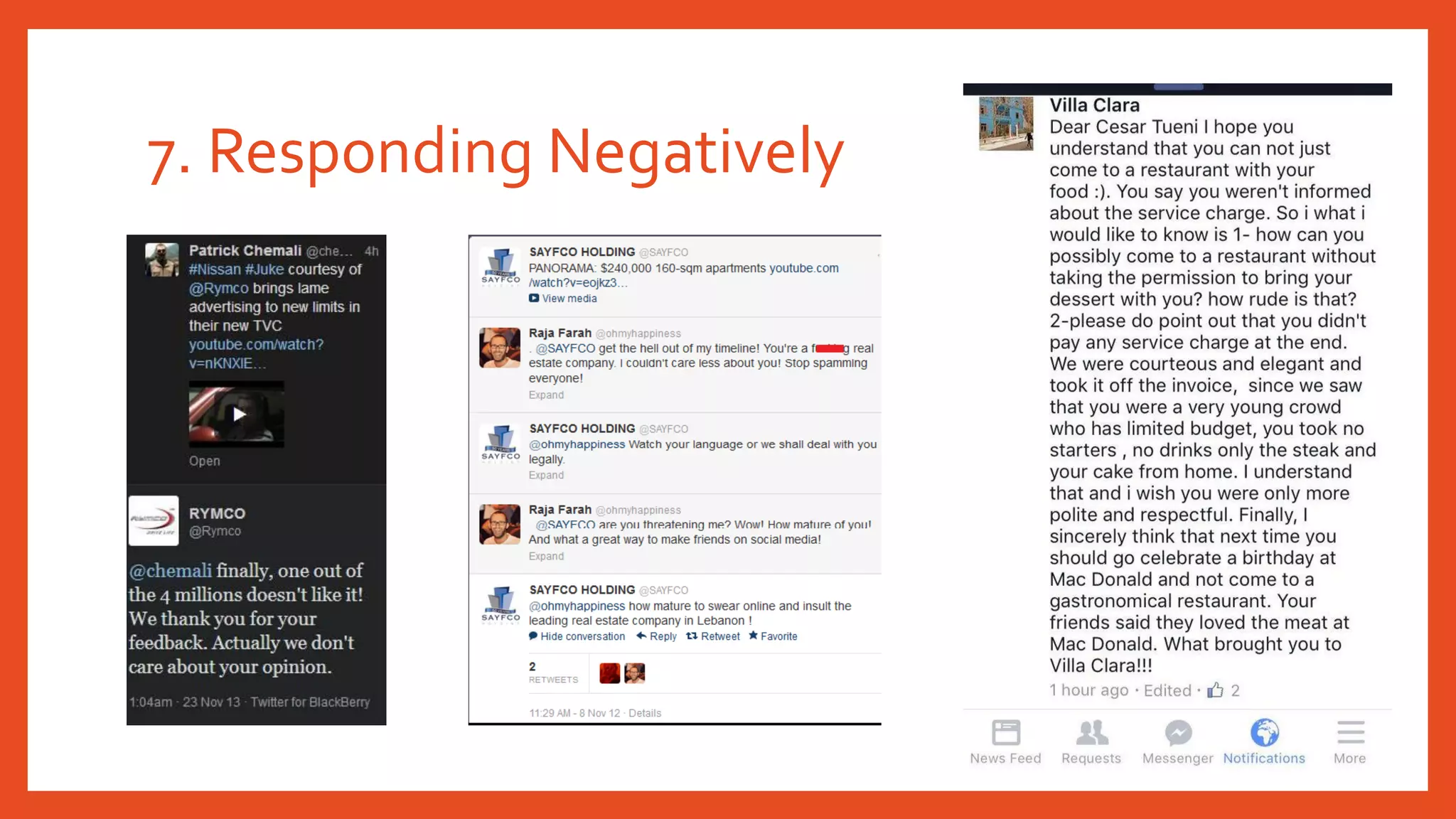 7. Responding Negatively
 