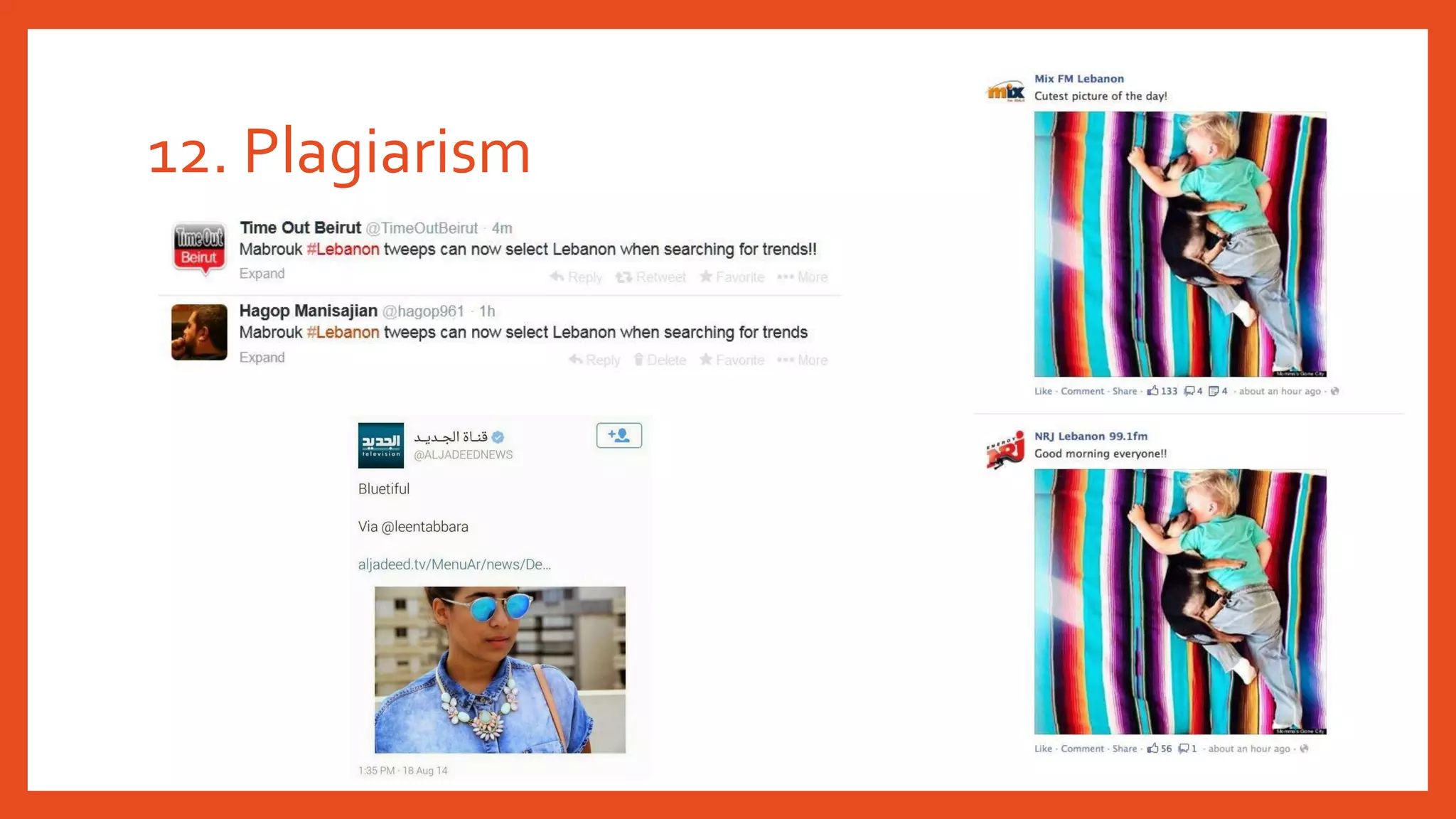 12. Plagiarism
 