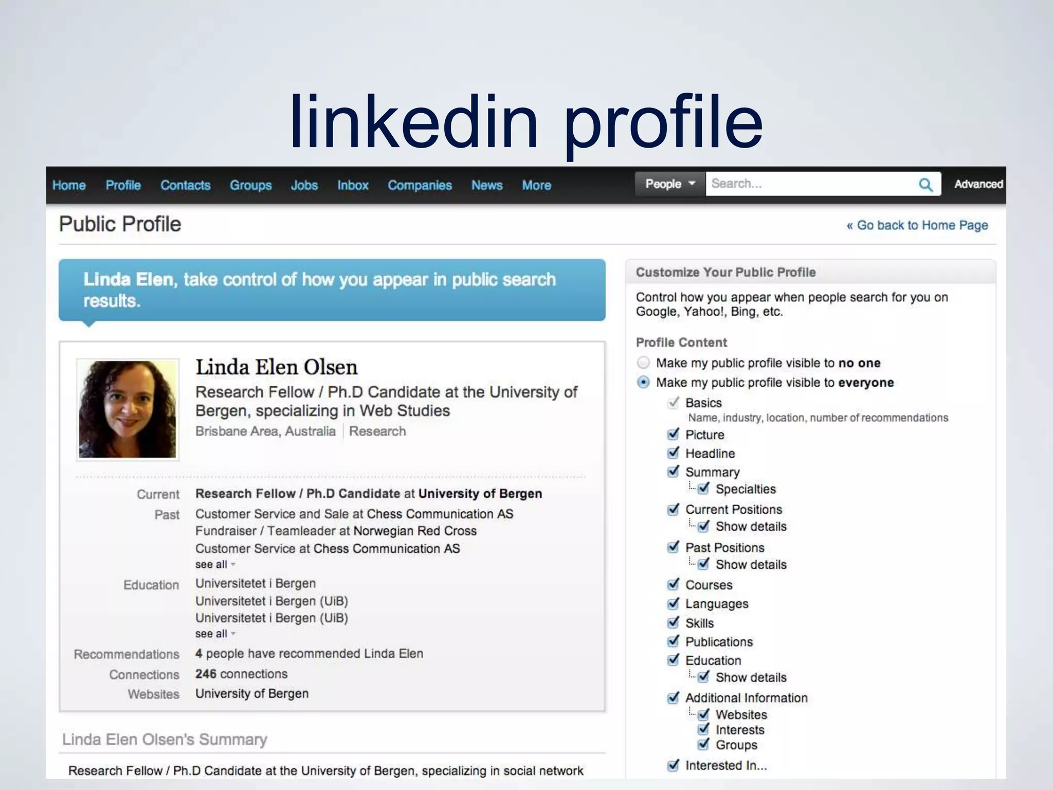 linkedin profile
 