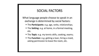 Introduction to Sociolinguistics in English language teaching | PPTX