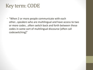 Introduction to sociolinguistics ch 1 4 | PPTX