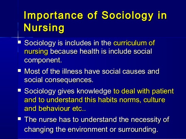 sociology and nursing