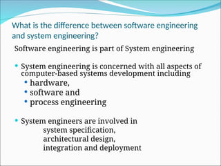 INTRODUCTION TO SOFTWARE ENGINEERING including basics and SDSC and ...
