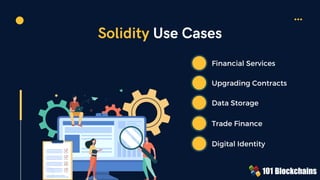 Solidity Use Cases
Financial Services
Upgrading Contracts
Data Storage
Trade Finance
Digital Identity
 