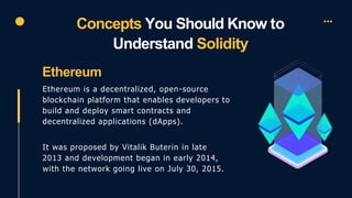Solidity programming Language for beginners | PPT