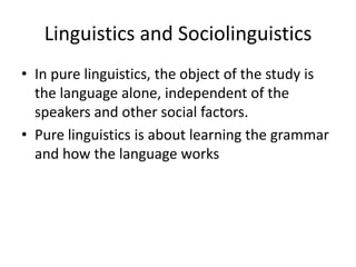 Introduction to sosiolinguistics