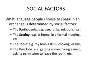 Introduction to sosiolinguistics