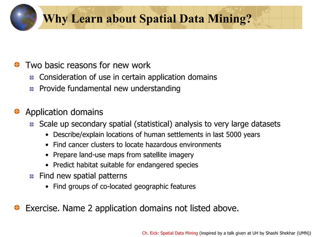 Introduction to spatial data mining | PPT
