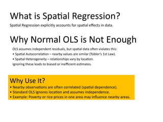 Comprehensive Introduction to Spatial Regression and Its Applications ...