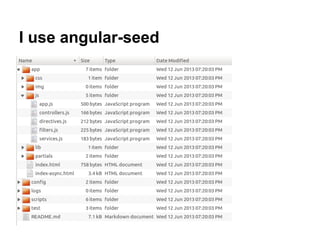 I use angular-seed
 