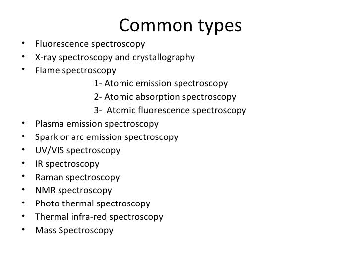 types of spectroscopy