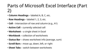 Excel Inner Part Introduction to Spreadsheet and Microsoft Excel.pptx