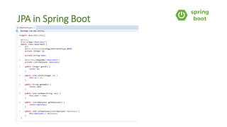JPA in Spring Boot
 