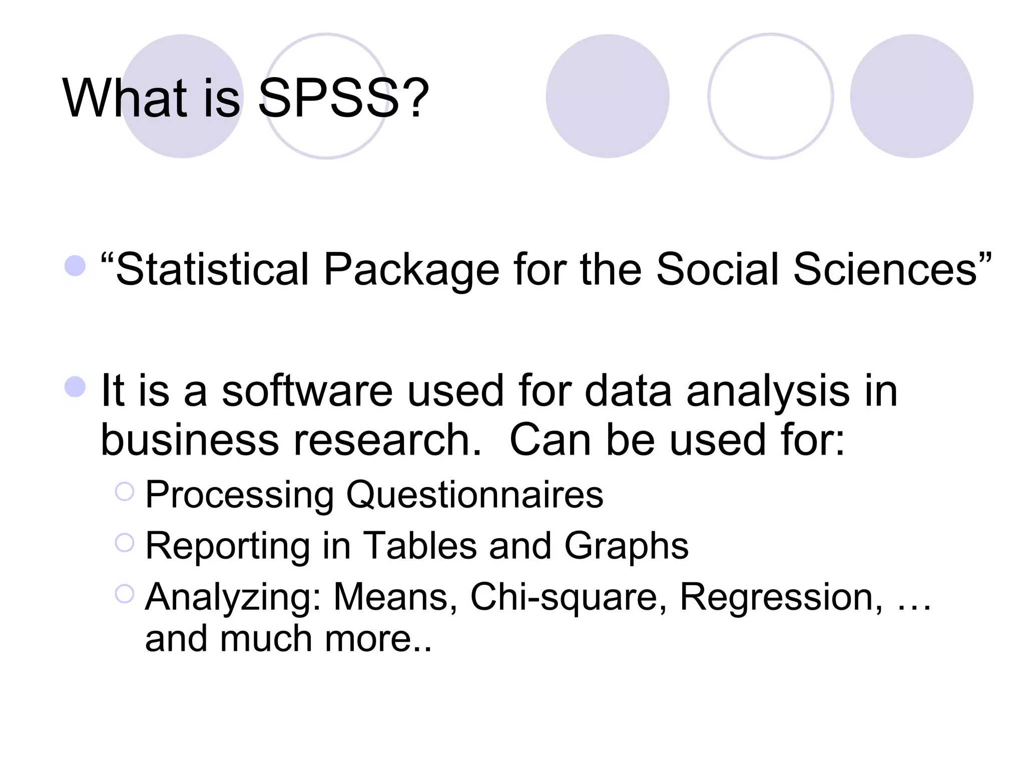 Introduction to spss | PPT