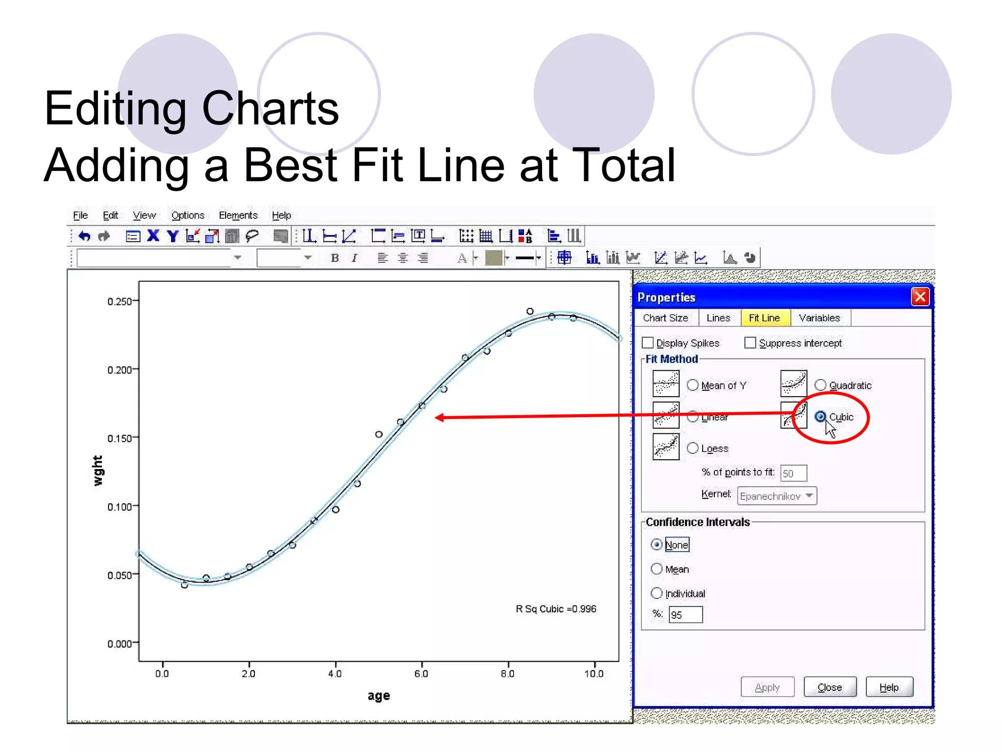 Editing Charts Adding a Best Fit Line at Total 