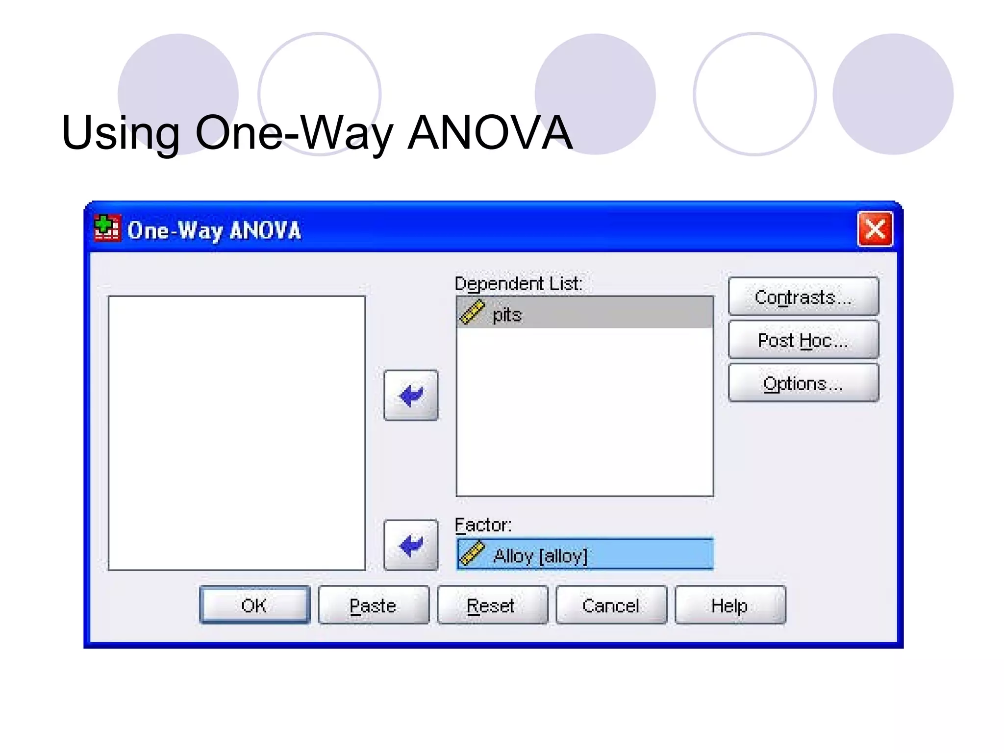Using One-Way ANOVA 