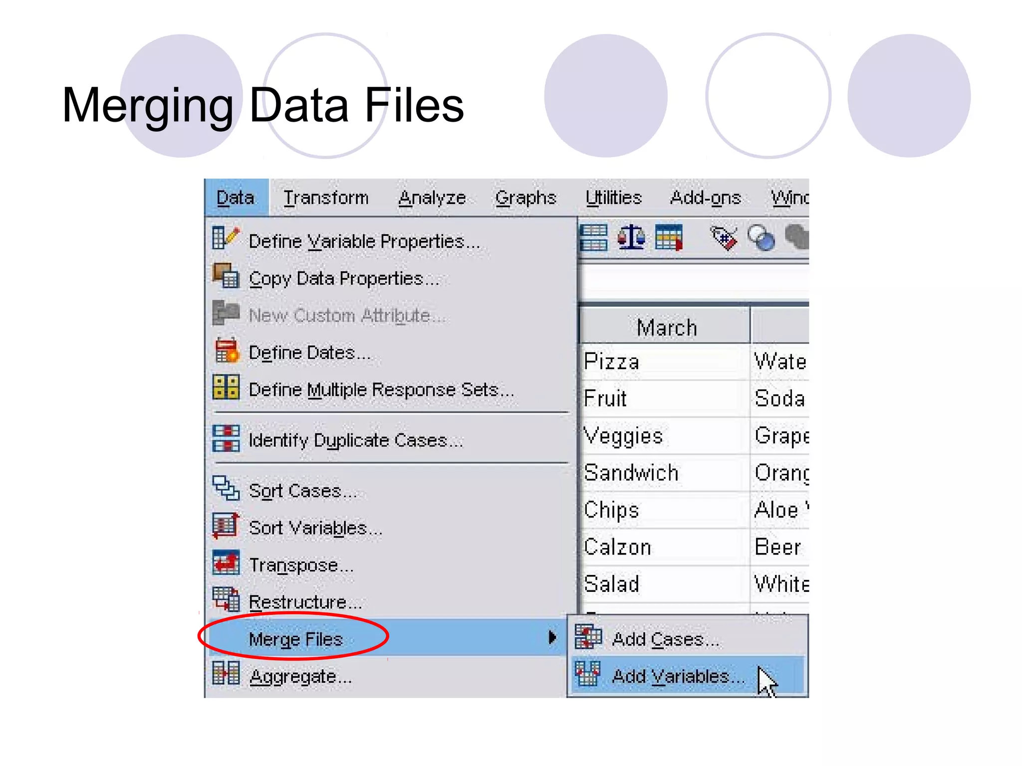 Merging Data Files
 
