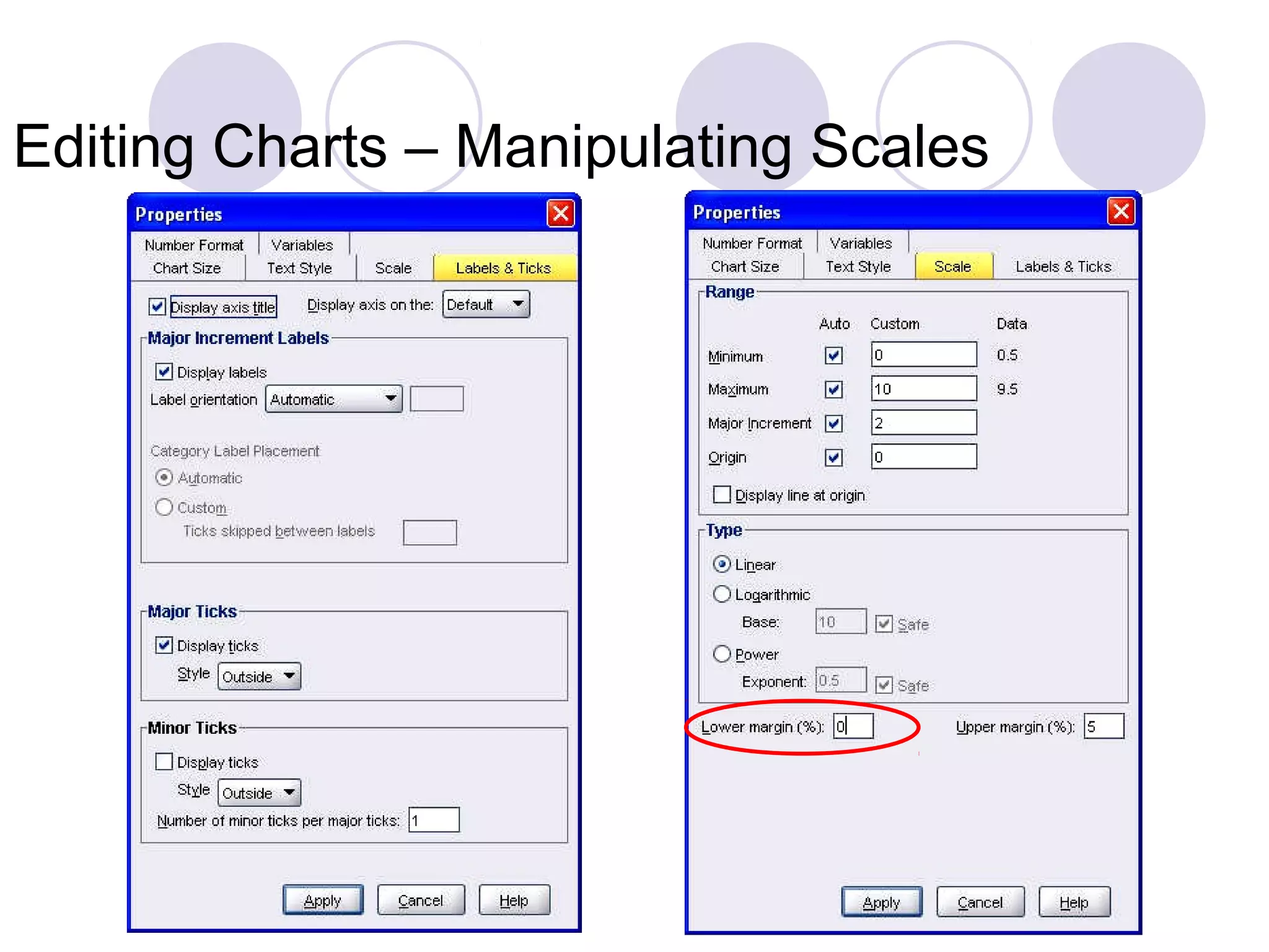 Editing Charts – Manipulating Scales
 