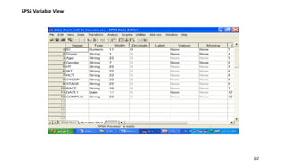 10
SPSS Variable View
 