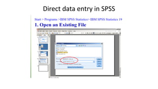 Direct data entry in SPSS
 