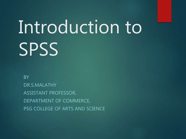 Introduction to spss | PPT | Free Download