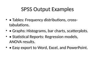 Spss Output Examples Introduction to SPSS (Basic Understanding) | PPTX