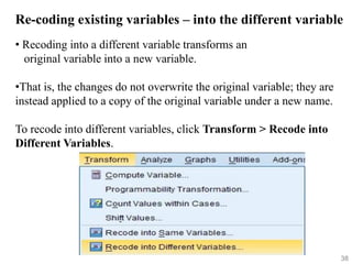 Introduction to SPSS for the new beginers wants to learn | PDF