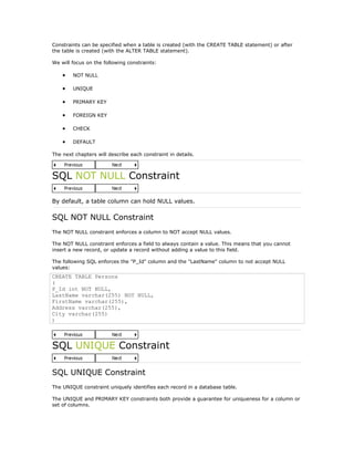 Introduction to sql | DOC