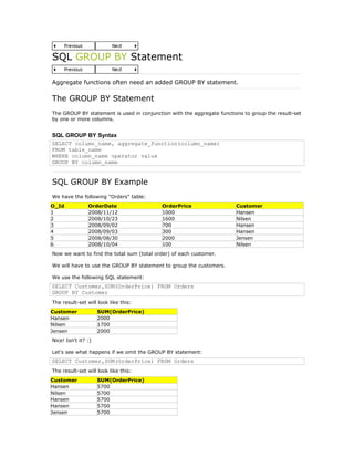 Introduction to sql | DOC