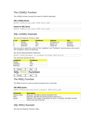 Introduction to sql | DOC