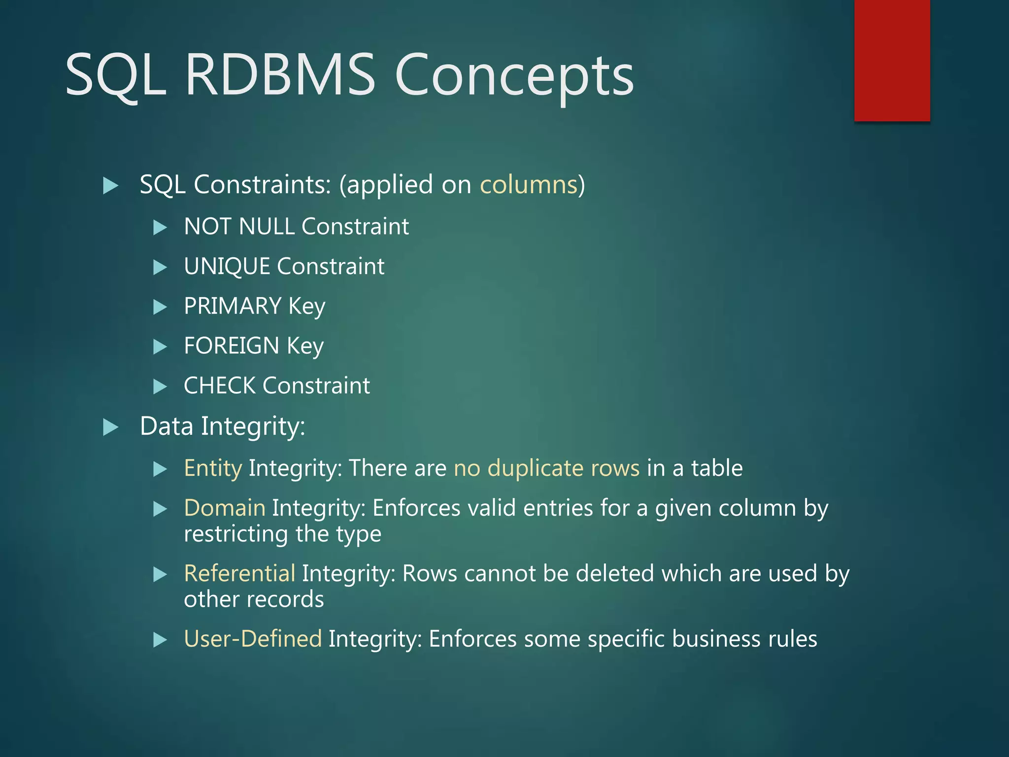 Introduction to SQL | PPTX