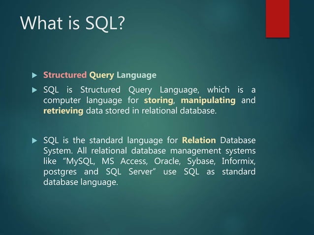 Introduction to SQL | PPTX