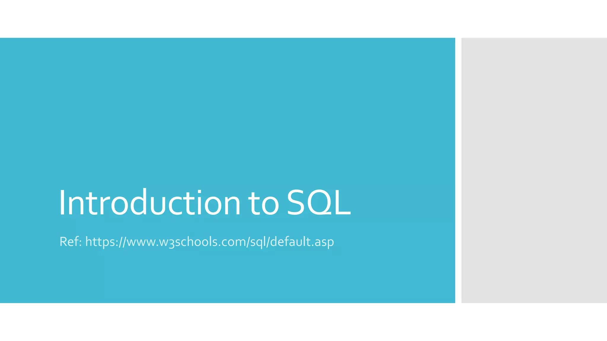 Introduction to SQL | PPT