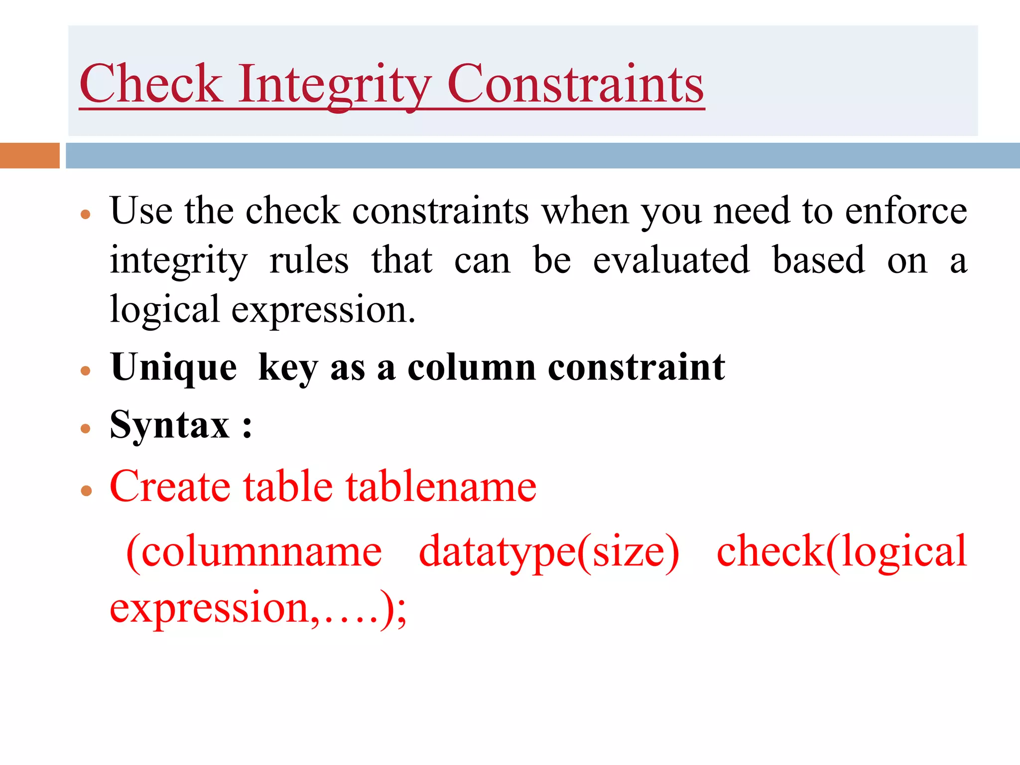 Introduction to sql | PPT | Databases | Computer Software and Applications