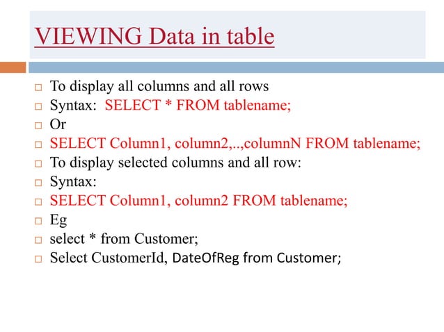 Introduction to sql | PPT