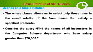 Introduction basic schema and SQL QUERIES | PPT