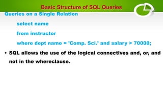 Introduction basic schema and SQL QUERIES | PPT
