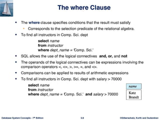 ©Silberschatz, Korth and Sudarshan
3.31
Database System Concepts - 6th
Edition
 