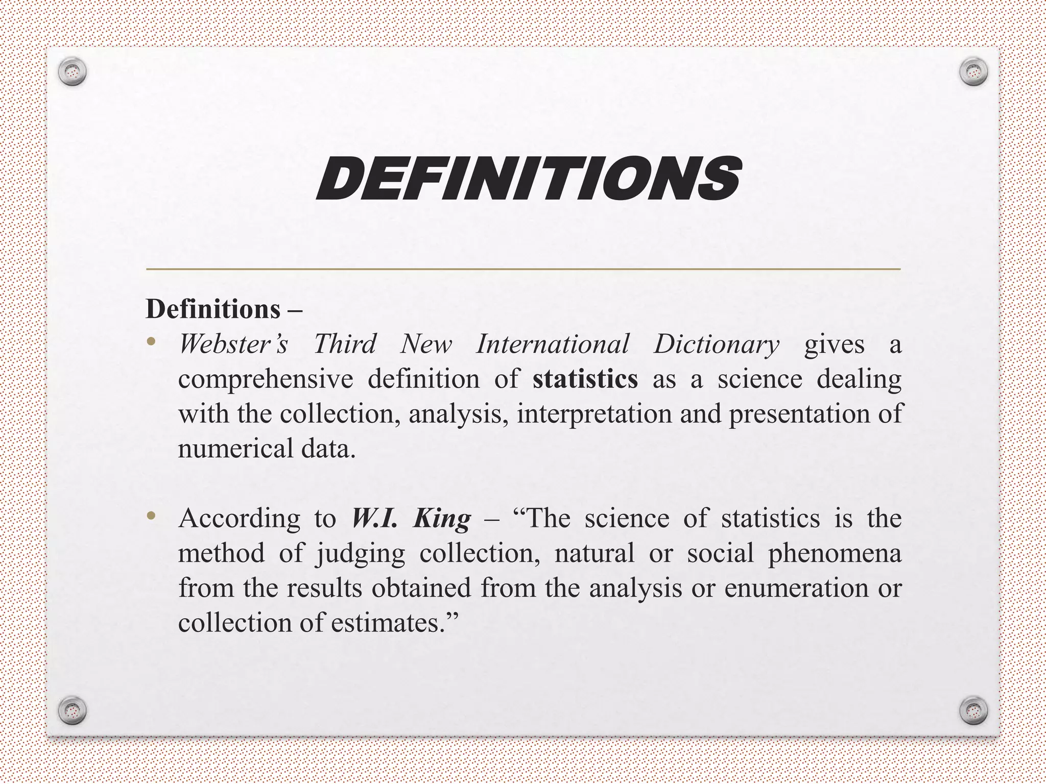 Introduction to statistics | PPTX