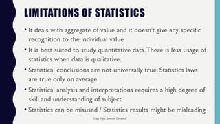 INTRODUCTION TO STATISTICS and its importance | PPTX
