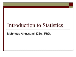Introduction to statistics 2013 | PPT