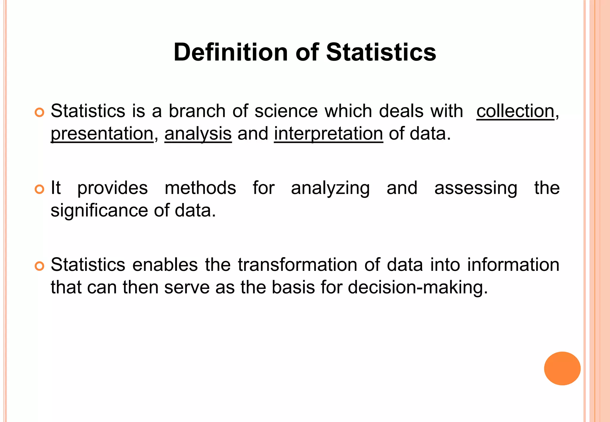 Introduction to Statistics (Part -I) | PPTX
