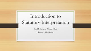 Introduction to the statutory interpretation | PPTX