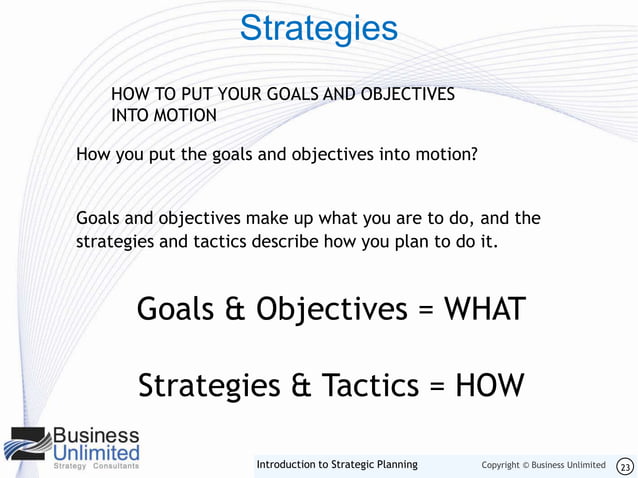 Introduction to strategic planning
